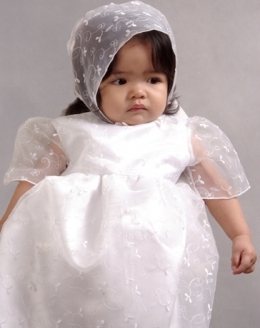  Girls' Baptismal gown set White Corinthian Organza 100151 White 